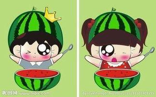 吃瓜男孩简笔画